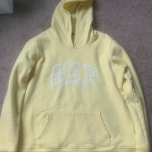 Yellow hoodie from GAP.